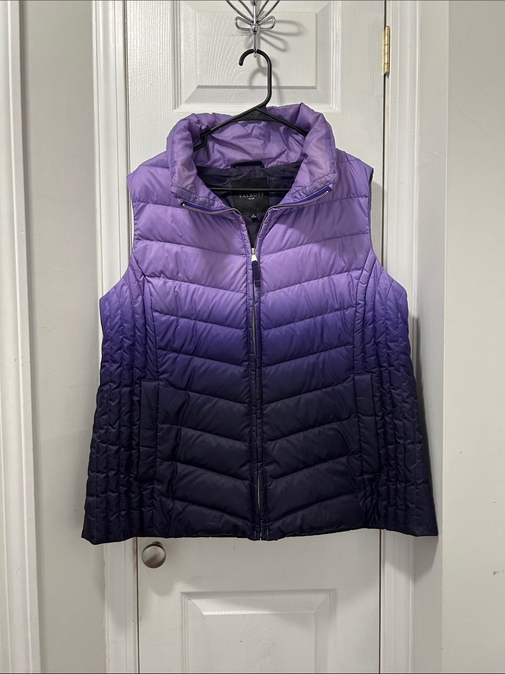 Talbots Purple Ombre Quilted Puffer Vest